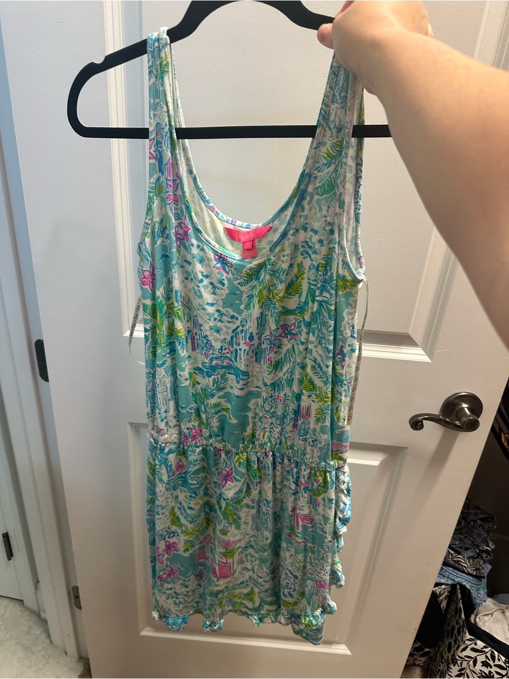 Lilly Pulitzer Aqua Floral Print Mini Dress